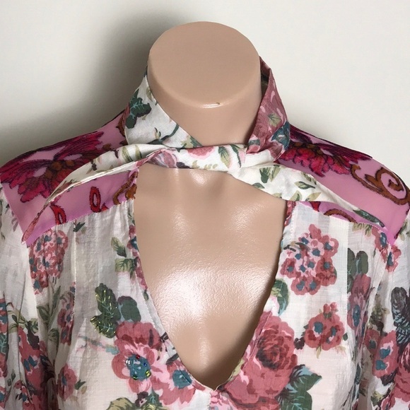 Aratta Silent Journey Diana Tie Neck Top Floral - Picture 5 of 12